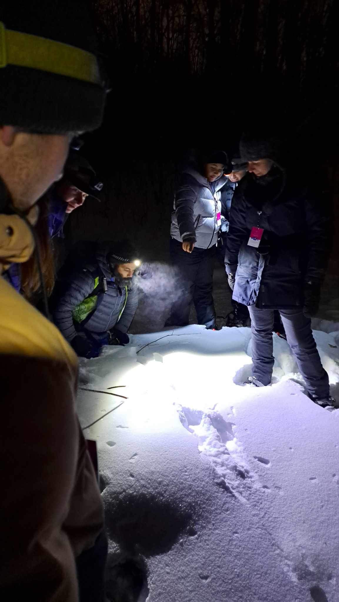 Snowshoeing under the stars Gatineau Park Outdoor Relay Relais Plein Air