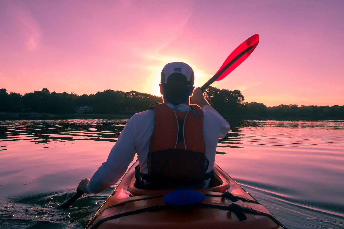 kayak au crépuscule